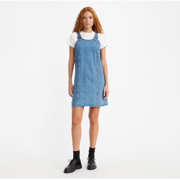 Levi's Dresses & Skirts - Nwt Levi’s dress Alyssa denim jumper overall dress small